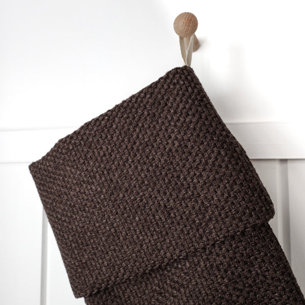 Textured Brown Christmas Stocking | Heritage Design