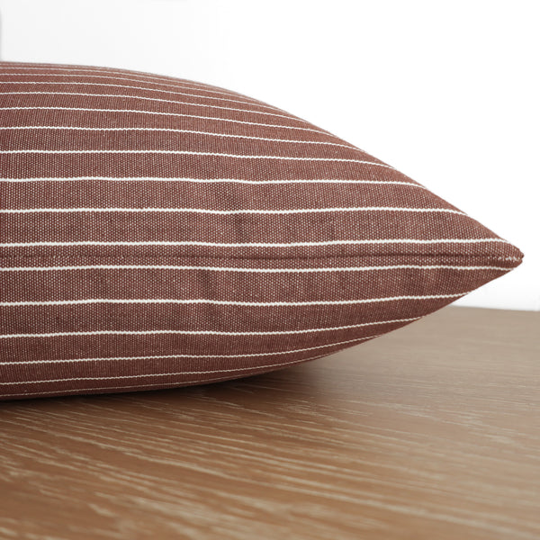 Red Plum Stripe Pillow Cover