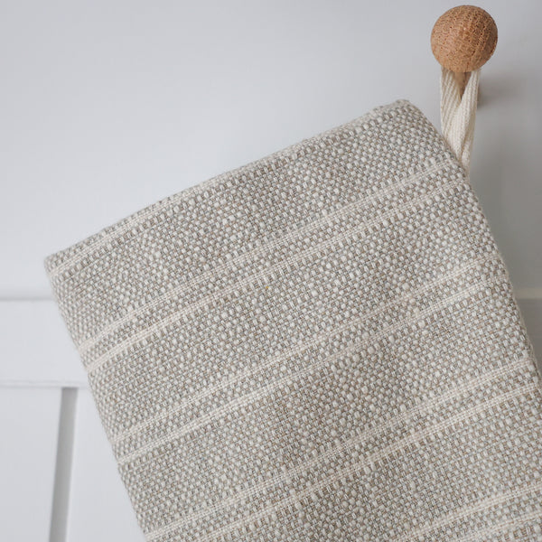 Textured Stripe Gray | Small Minimal Christmas Stocking