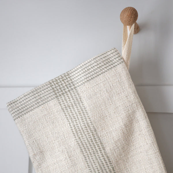 Windowpane Linen | Small Minimal Christmas Stocking