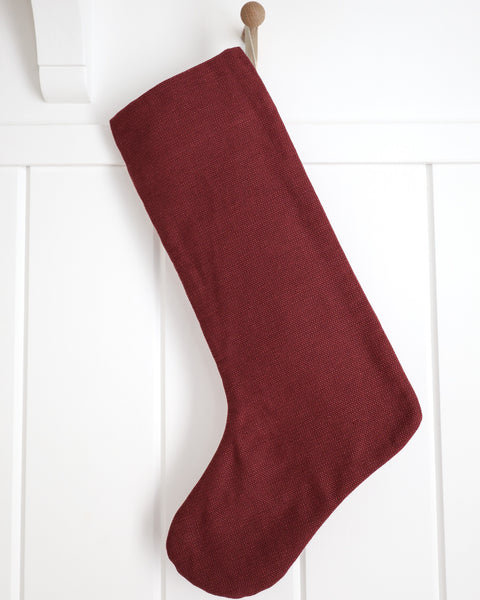 Cranberry | Small Minimal Christmas Stocking