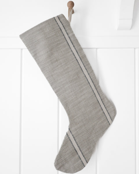 Weathered Stripe | Small Minimal Christmas Stocking