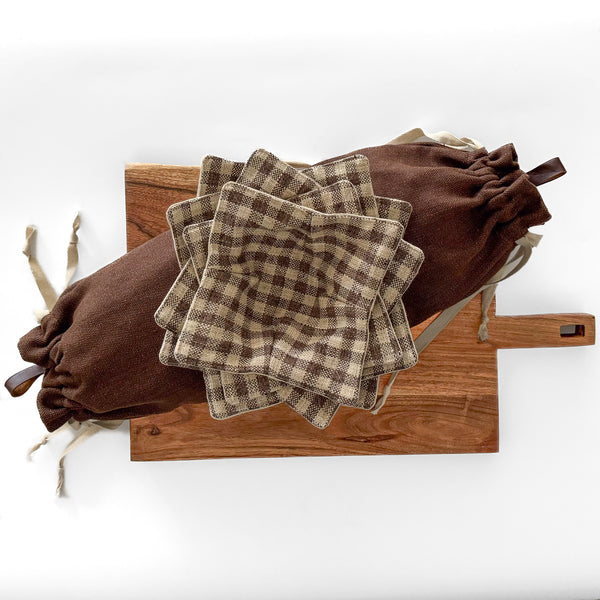 Gift Bundle 'Wooden Serving Board, Shopping Bag Organizer, & Bowl Cozy Set of 5'