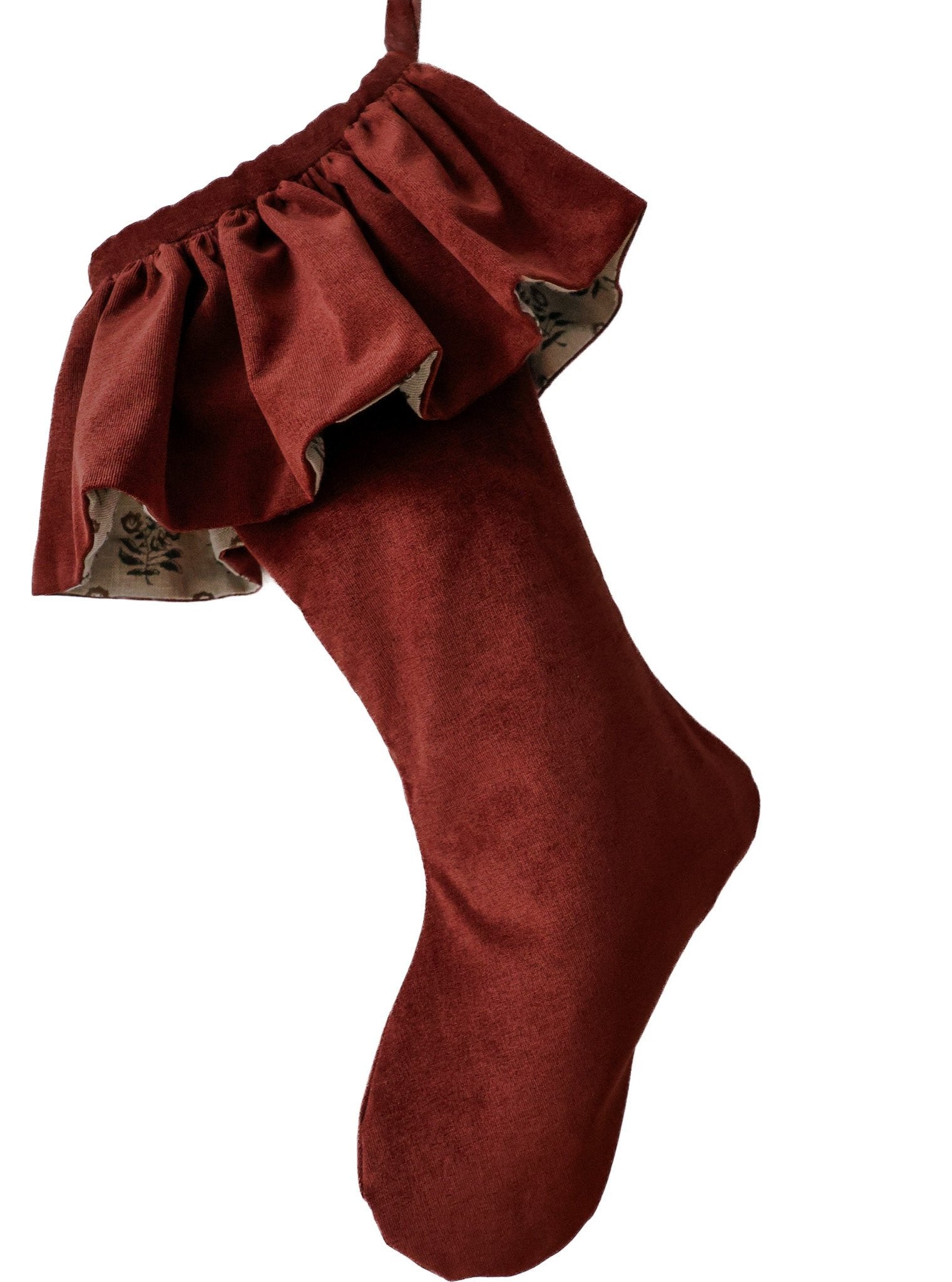 Ruffle Cuff Velvet Heritage Christmas Stocking