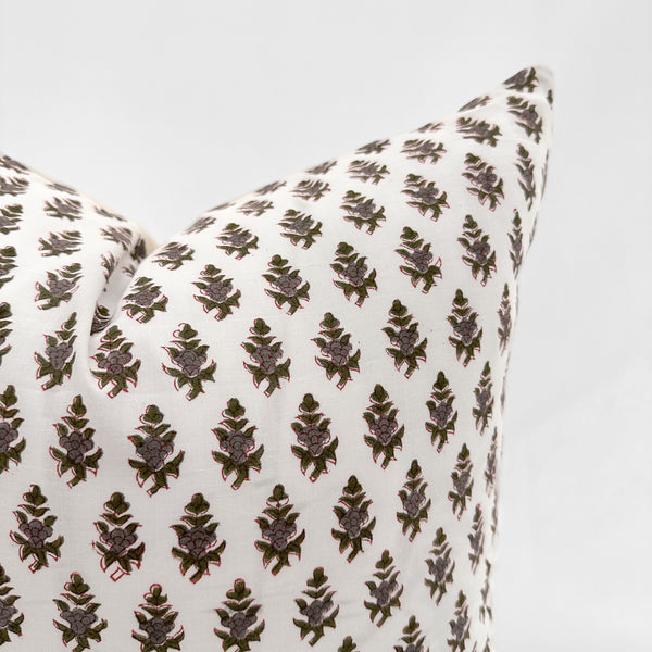 Juniper Berry Block Print Pillow Cover