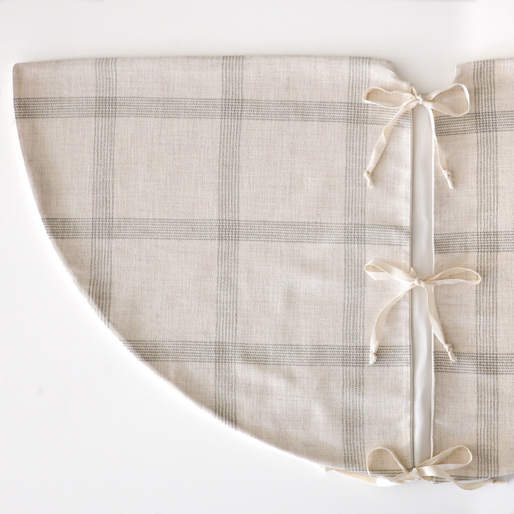 Linen Windowpane Christmas Tree Skirt