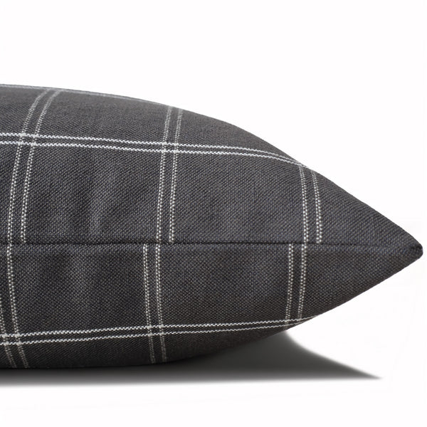 Gray Iron Plaid Pillow Cover