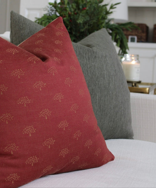 Vintage Red Pillow Cover