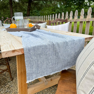 Blue Linen Table Runner