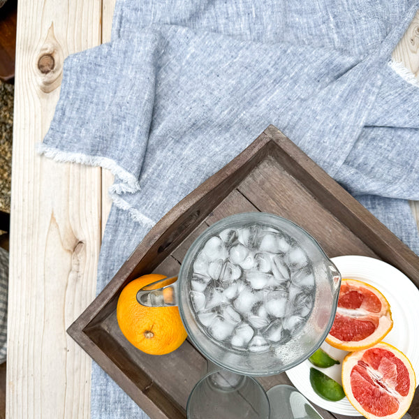 Blue Linen Table Runner