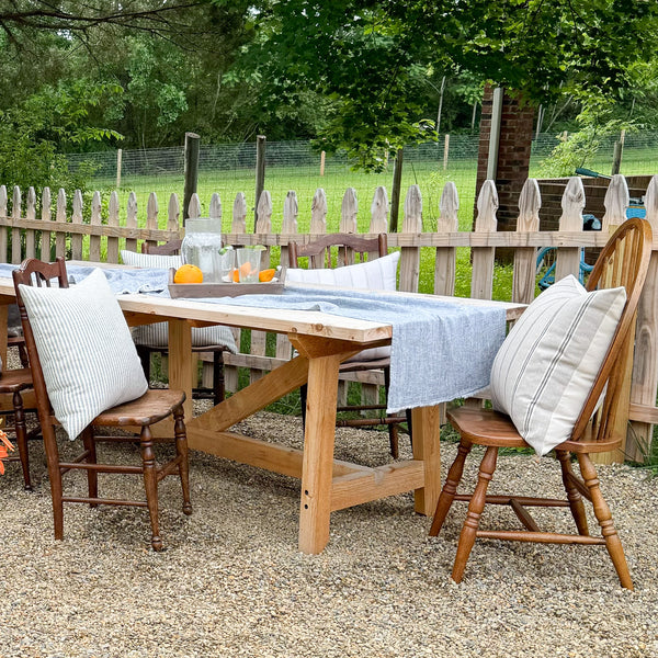 Blue Linen Table Runner