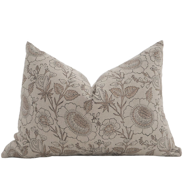 Daisy Mae Flower Block Print Pillow Cover