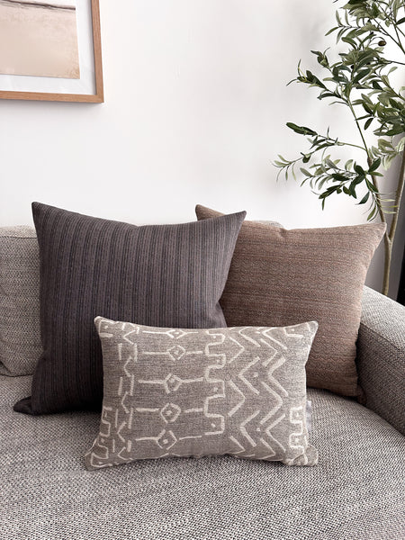 Mud Cloth Gray Pillow Cover (ON THE SHELF)