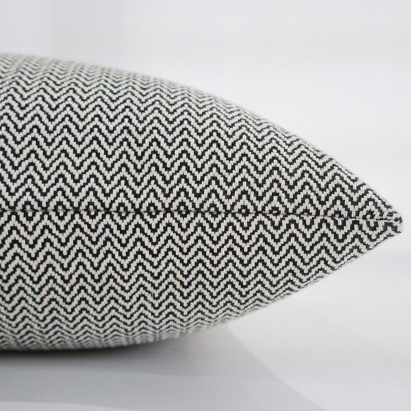 Wavy Black Pillow Cover