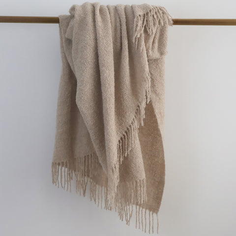 Boucle Alpaca Throw Blanket