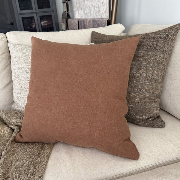Fired Red Linen Pillow Cover
