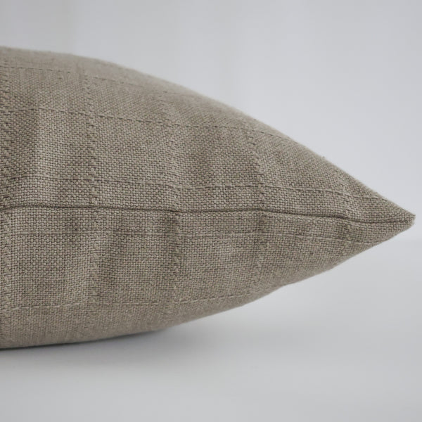 Woven Taupe Windowpane Pillow Cover