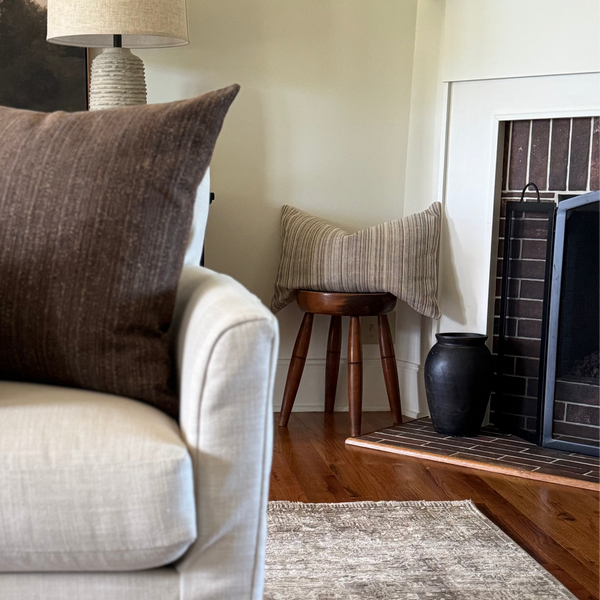 Textured Linen | Brown Pillow Cover