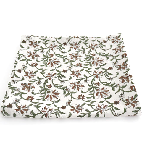 Amaryllis | White Block Print Table Runner