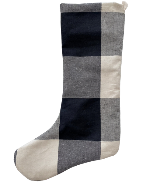 Large Check Christmas Stocking | Small Minimal Design