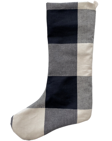 Large Check Christmas Stocking | Small Minimal Design