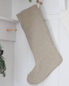 Textured Taupe Christmas Stocking| Large Minimal