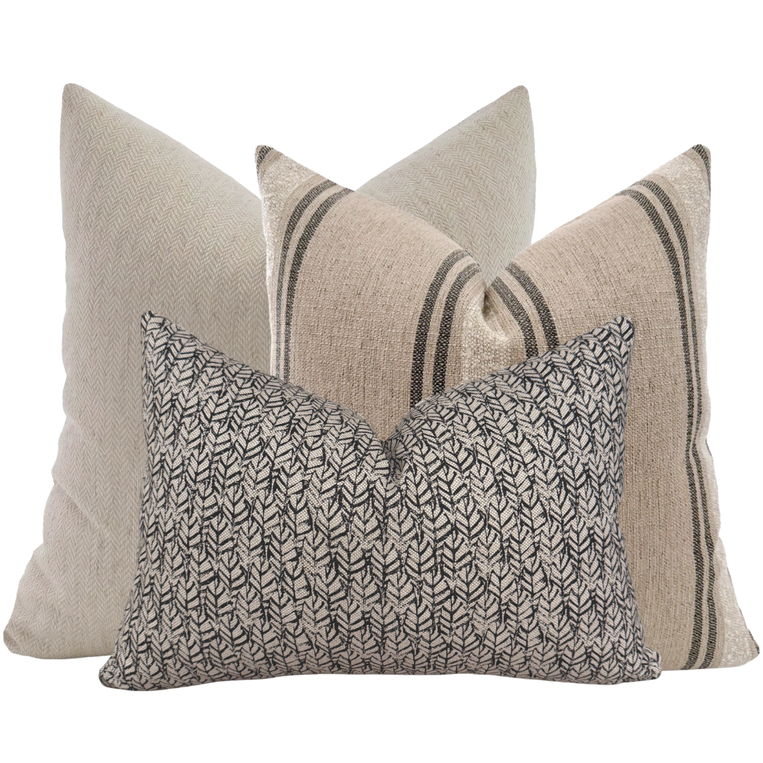 Linen Leaves The Pillow Cover Set
