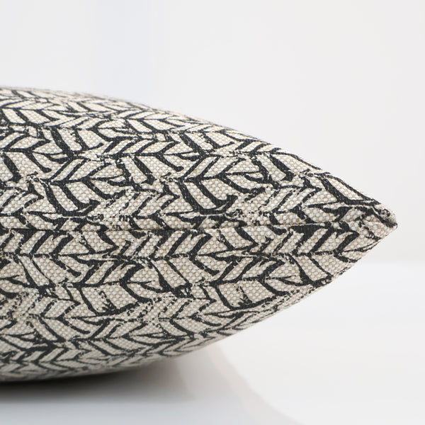 Linen Leaves | Black Pillow Cover