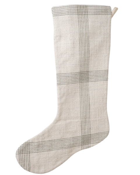 Windowpane Linen | Small Minimal Christmas Stocking