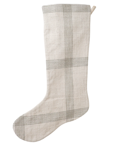 Windowpane Linen | Small Minimal Christmas Stocking