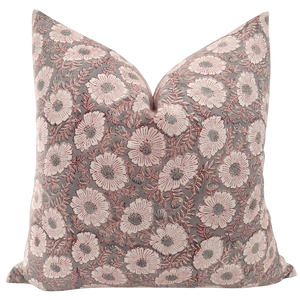 Lucy Lou Block Print Floral Pillow Cover(On The Shelf)