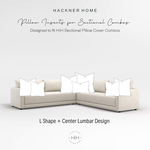 Sectional Pillow Inserts for L-Shaped Bench | Lumbar Center Design