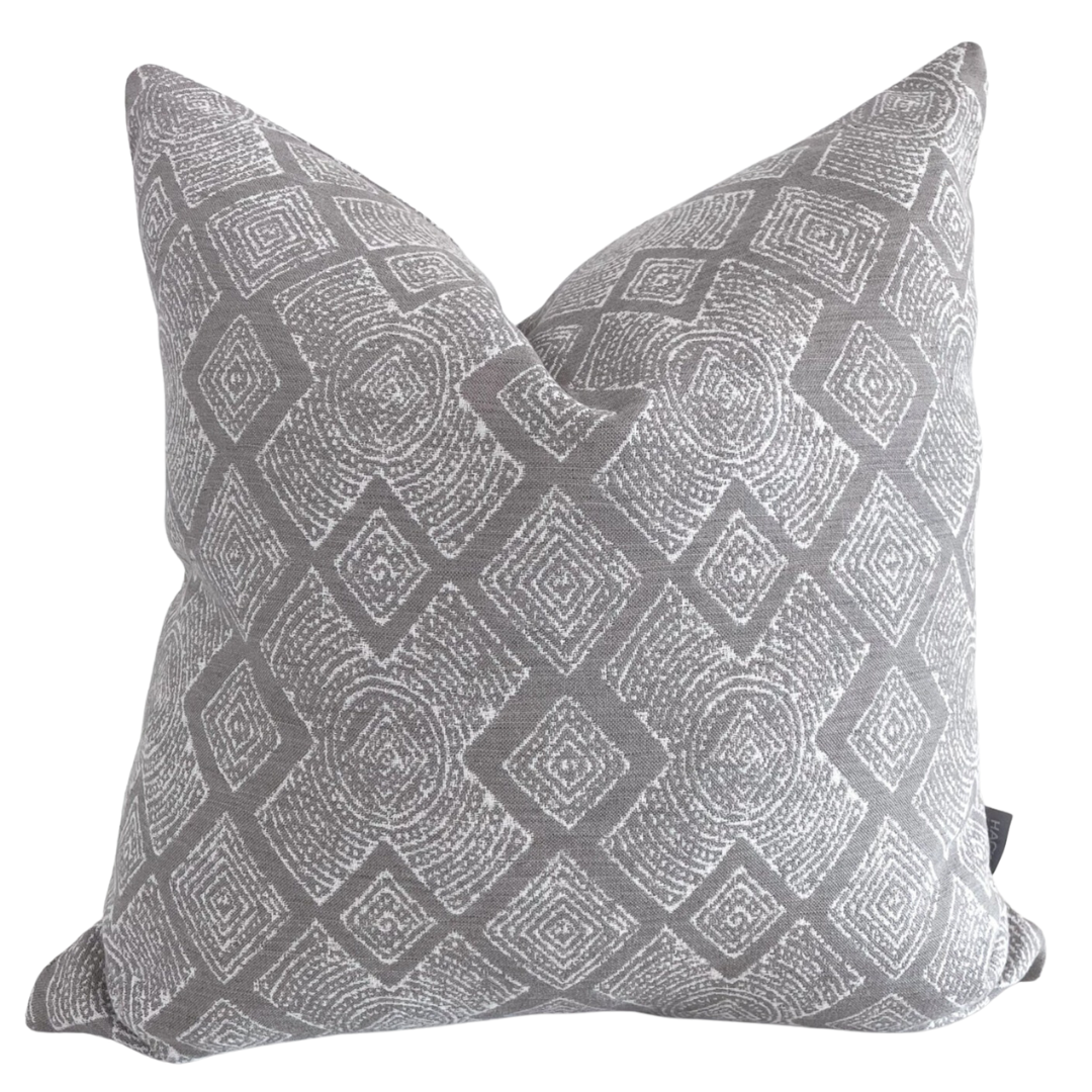 Madigan | Gray Outdoor Pillow Cover (ON THE SHELF)