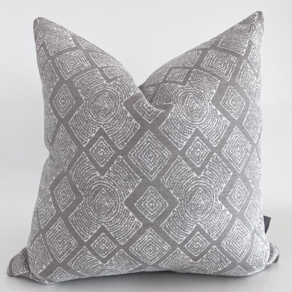 Madigan | Gray Outdoor Pillow Cover (ON THE SHELF)