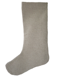 Neutral Weave Small Minimal Christmas Stocking