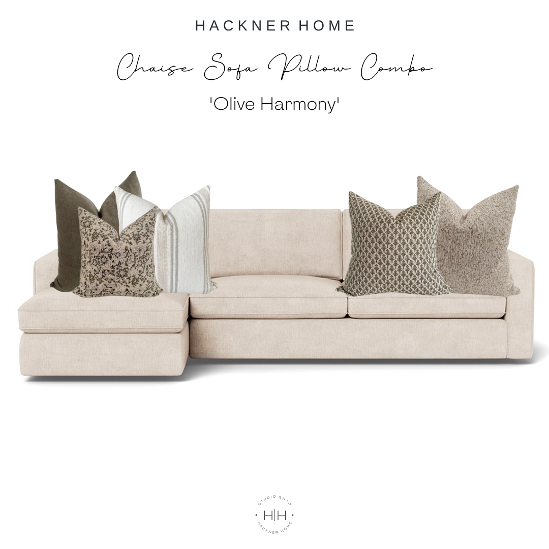 'Olive Harmony' Chaise Sectional Sofa Combo