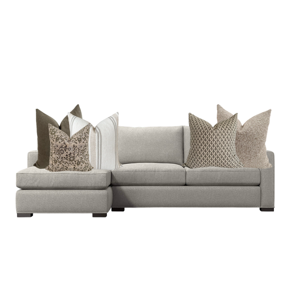 Sectional Caise Sofa Pillow Combo | 'Olive Harmony'