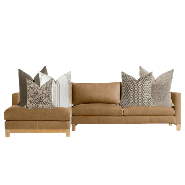 Sectional Caise Sofa Pillow Combo | 'Olive Harmony'