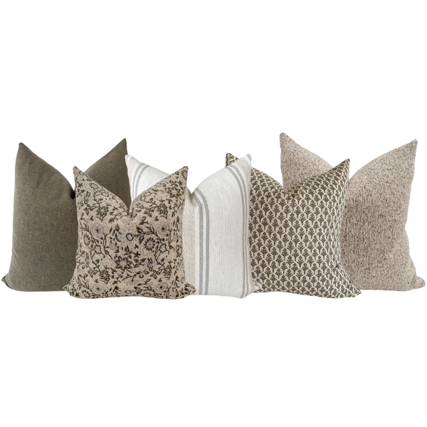Sofa Pillow Combo 'Olive Harmony'