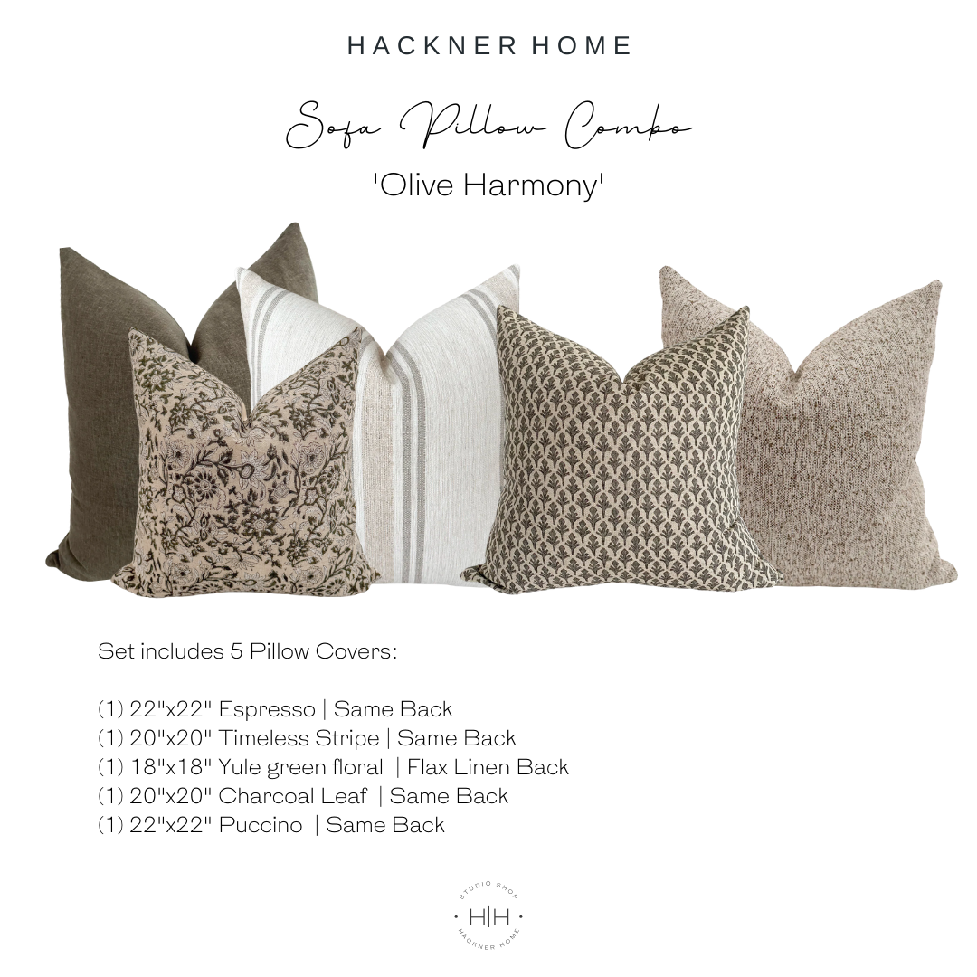 Sofa Pillow Combo 'Olive Harmony'