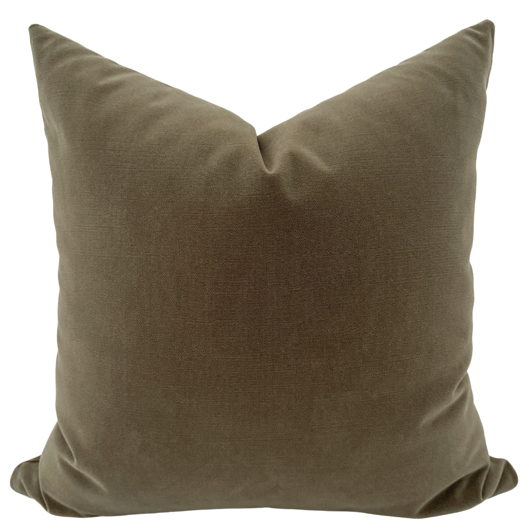 Olive Velvet Pillow Cover