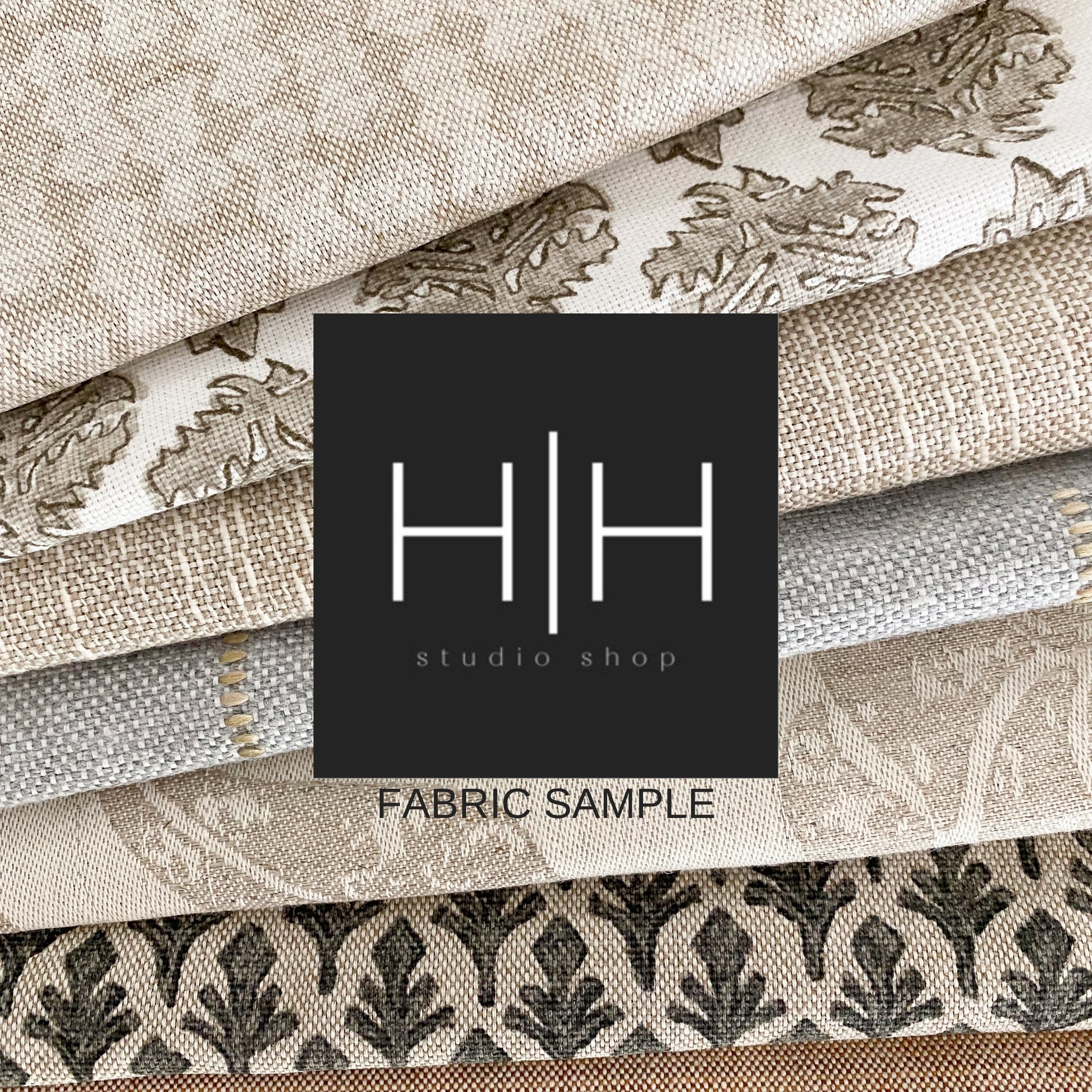 Taupe Brown Floral Block Print Pillow Cover