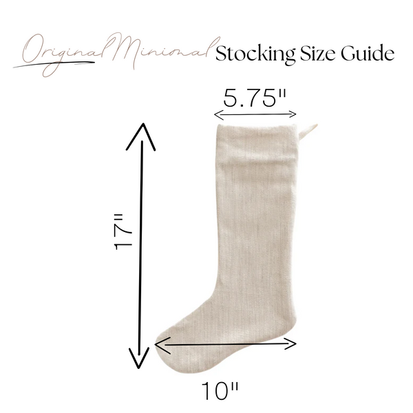 White Vintage Linen | Small Minimal Christmas Stocking