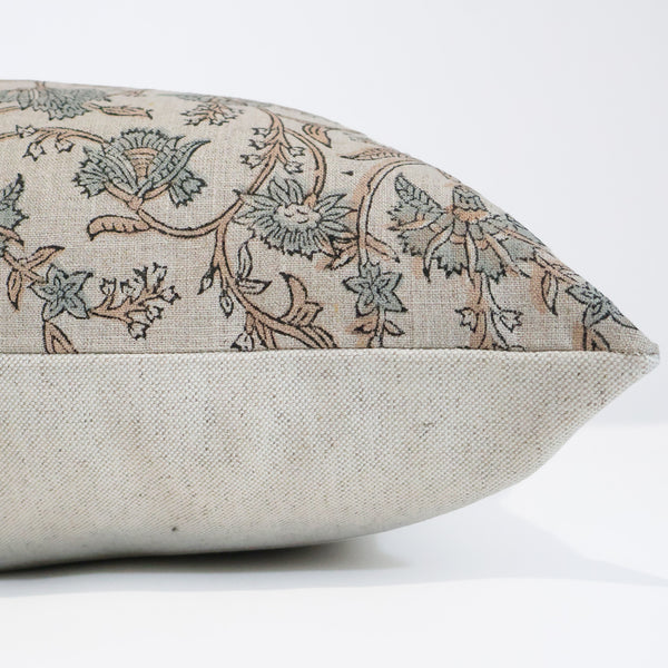 Passion Vine Block Print Pillow Cover