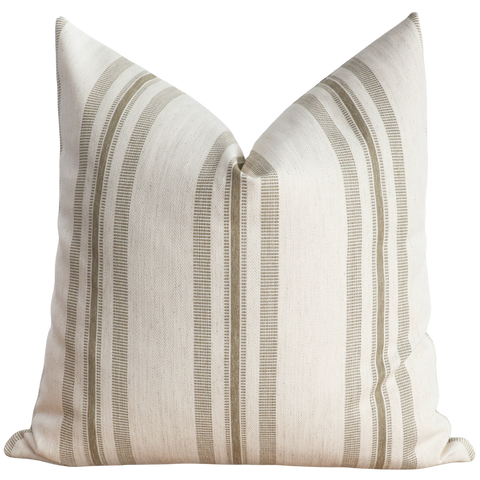 Perennial Stripe | Olive Pillow Cover