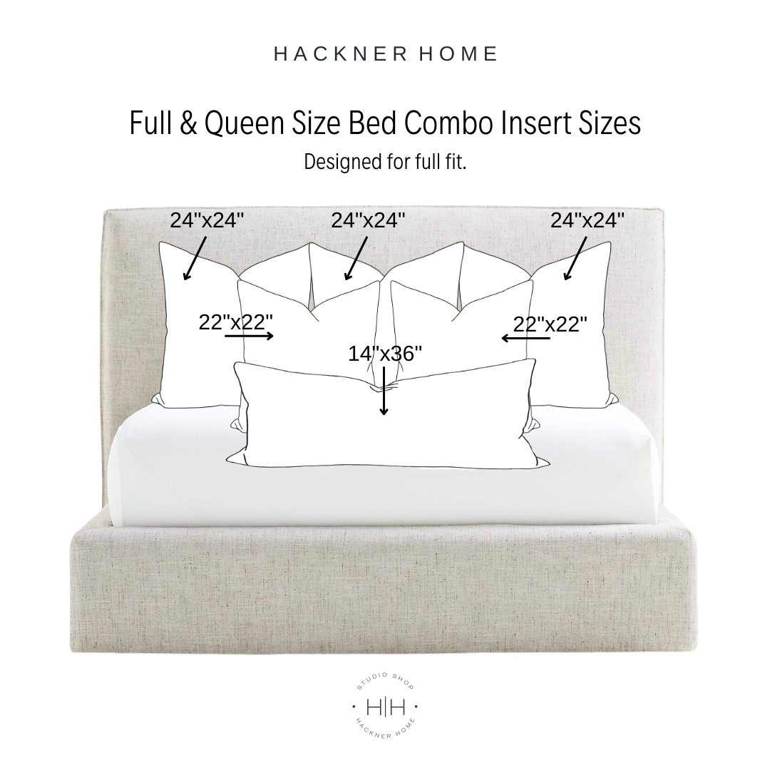 Long Lumbar Bed Pillow Insert Combo