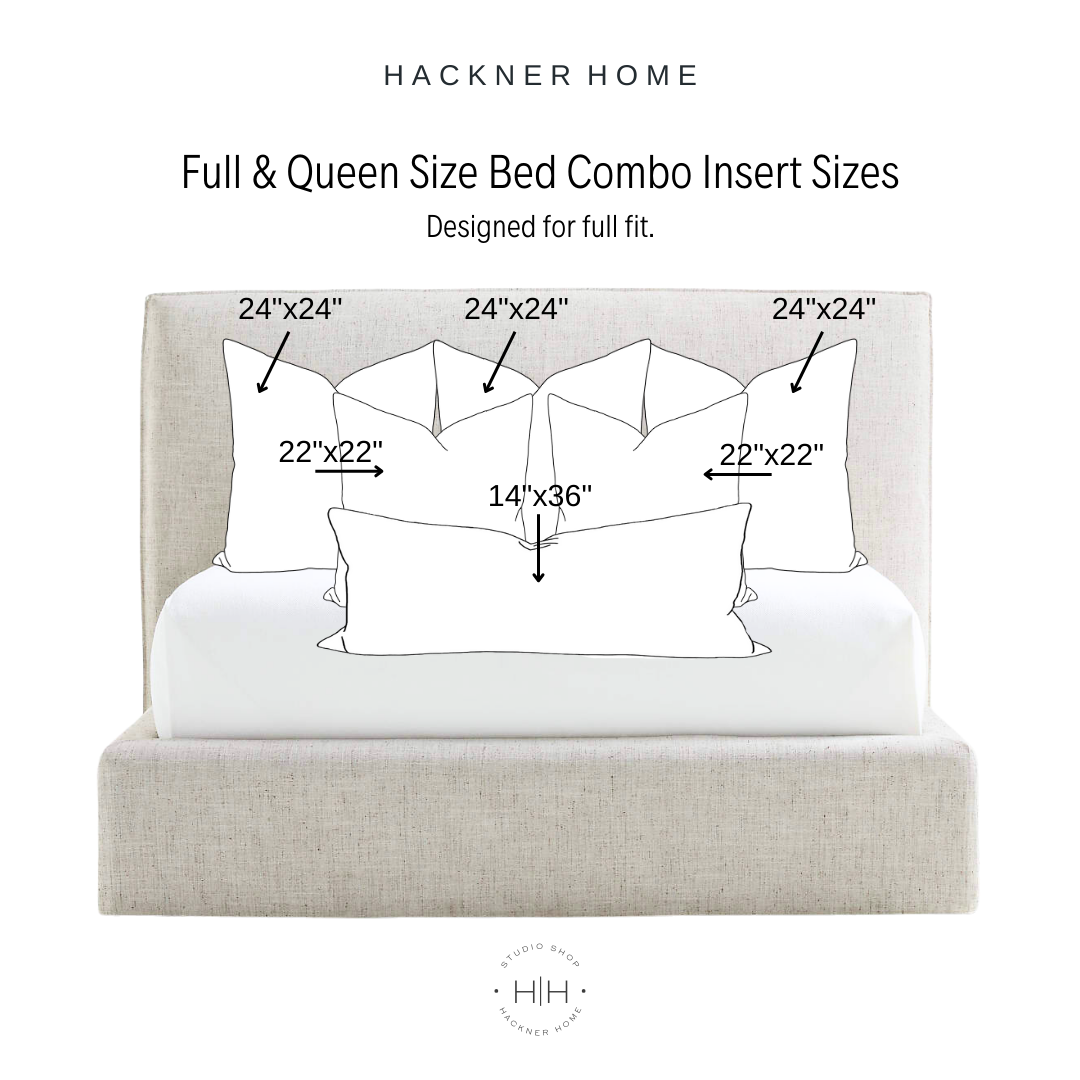 Bed Pillow Insert Combo for Long Lumbar