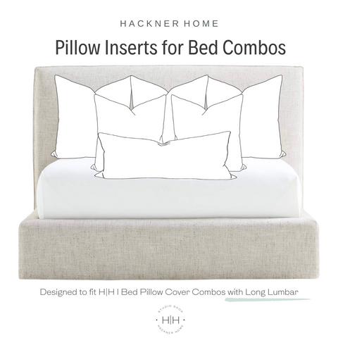 Bed Pillow Insert Combo with Long Lumbar