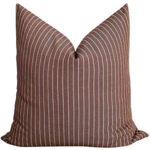 Red Plum Stripe Pillow Cover