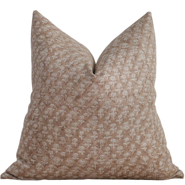 Rose My Love Block Print Pillow Cover